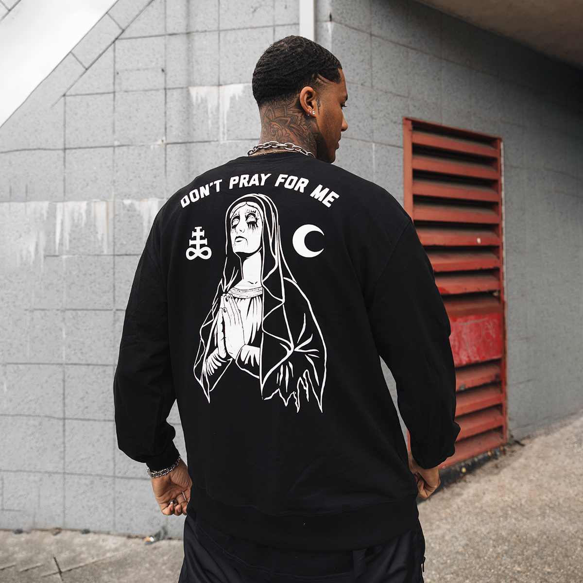  Don't Pray For Me Gothic Sister Printed Men's Sweatshirt-Ranbybox