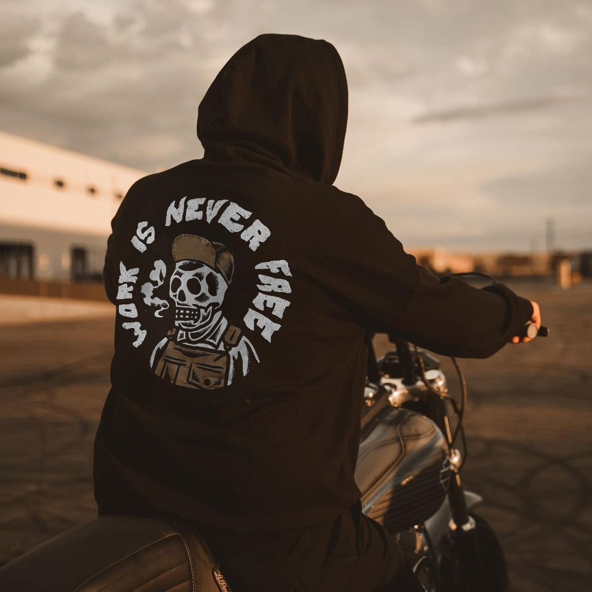  Work Is Never Free Skeleton Men's Hoodie-Ranbybox