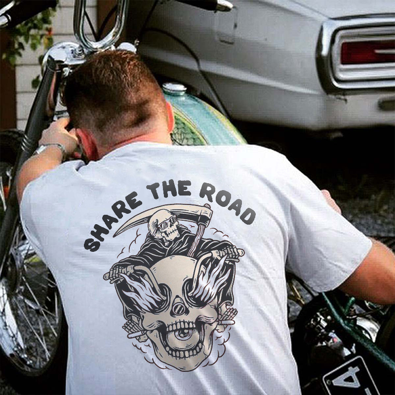 Share The Road Printed Men's Casual T-shirt-Ranbybox