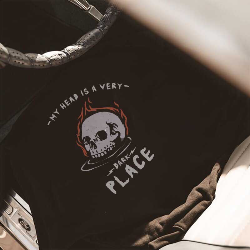  My Head Is A Very Dark Place Skull Men's Hoodie-Ranbybox