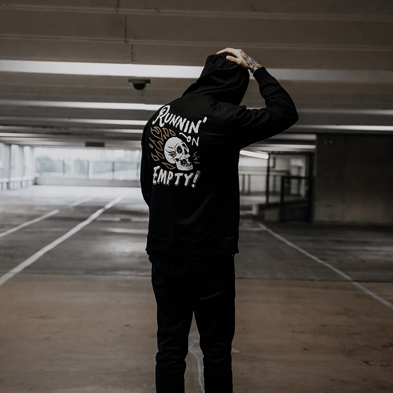  Runnin' On Empty! Printed Casual Men's Loose Hoodie-Ranbybox