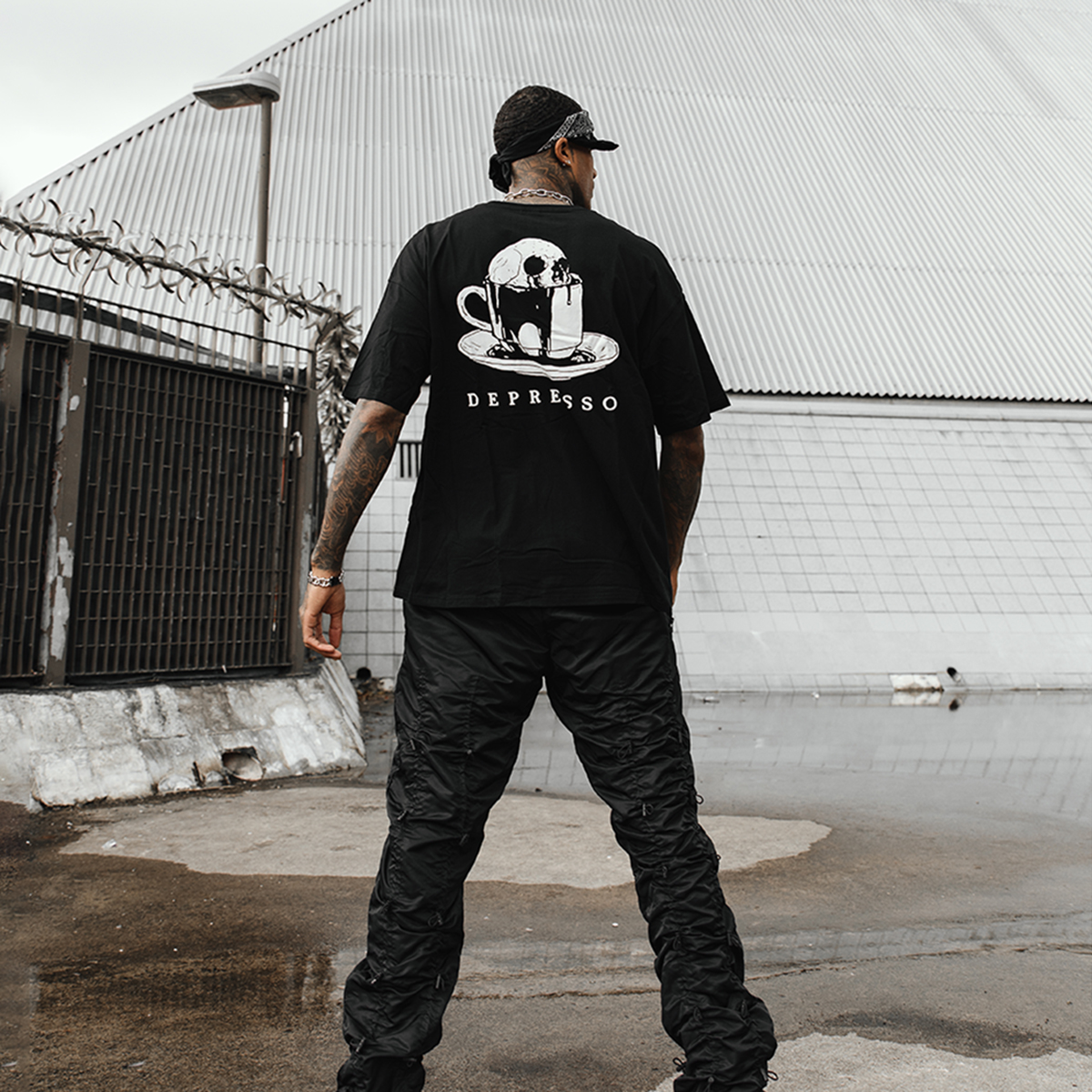  DEPRESSO skull print T-shirt designer-Ranbybox