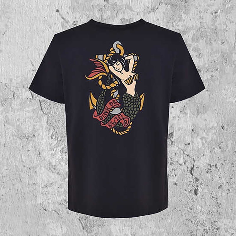  Mermaid retro print men's casual t-shirt-Ranbybox