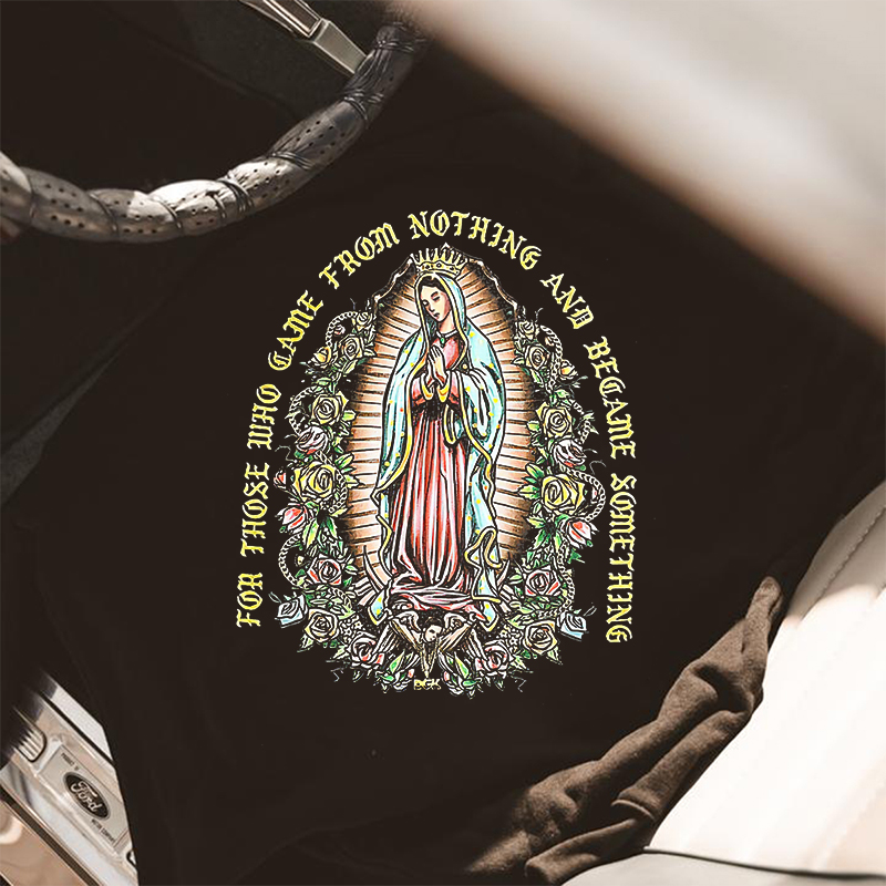  Virgin Mary Letter Printed Men's Casual Hoodie-Ranbybox