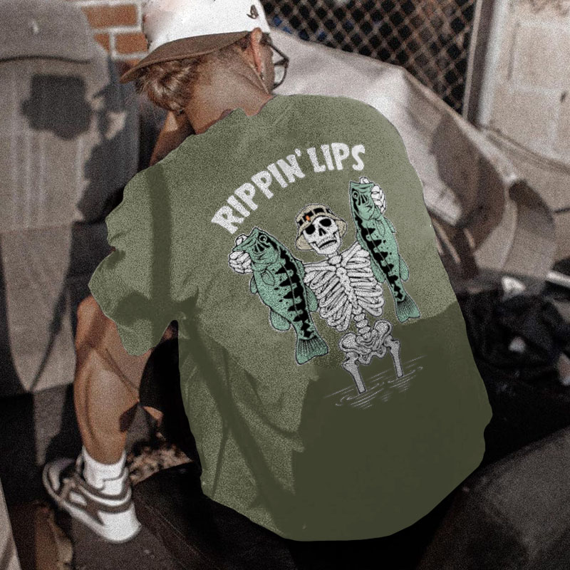  RIPPIN' LIPS printed loose T-shirt designer-Ranbybox