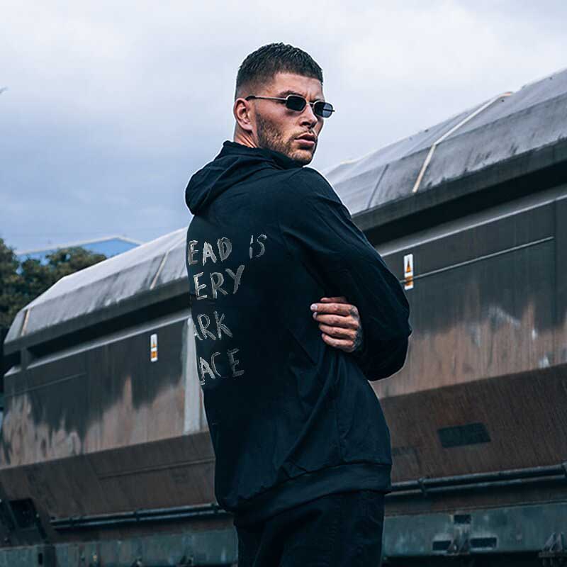  My Head Is A Very Dark Place Letter Men's Hoodie-Ranbybox