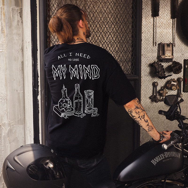 All I Need To Lose My Mind Printed Casual Men's T-shirt-Ranbybox