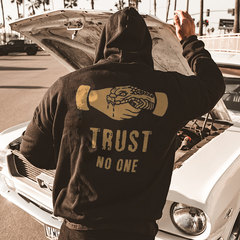  Trust No One Printed Men's Hoodie-Ranbybox