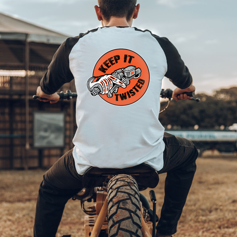  Keep It Twisted Motorcycle Handle Printed Men's T-shirt-Ranbybox