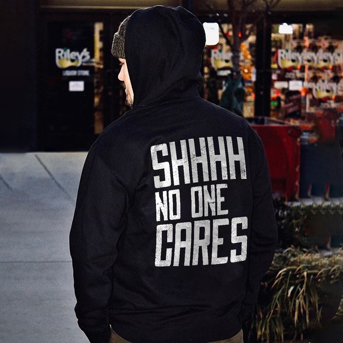  SHHHH No One Cares Men's Hoodie-Ranbybox