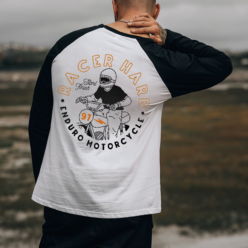  Racer Hard Printed Men's Color Block Casual T-Shirt-Ranbybox