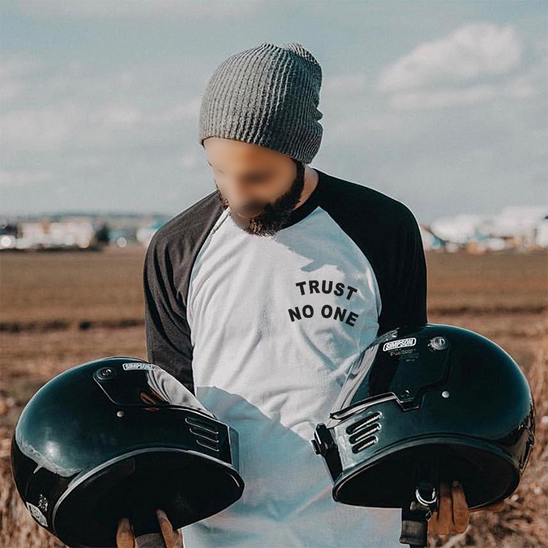  Trust No One Printed Men's Colorblock T-shirt-Ranbybox