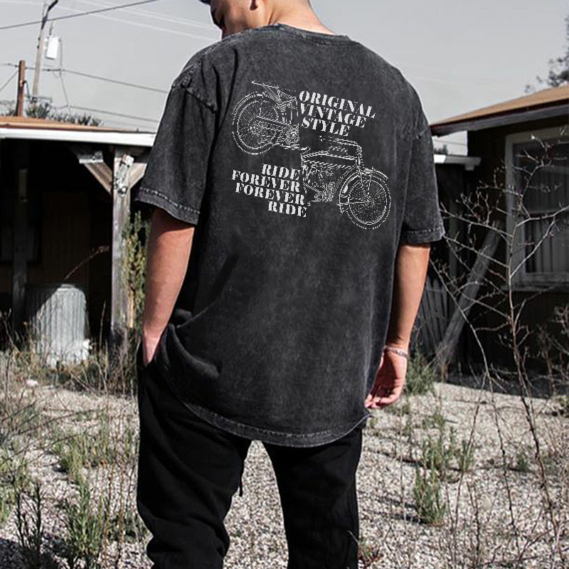  Original Vintage Style Printed Casual Short-Sleeve T-shirt-Ranbybox