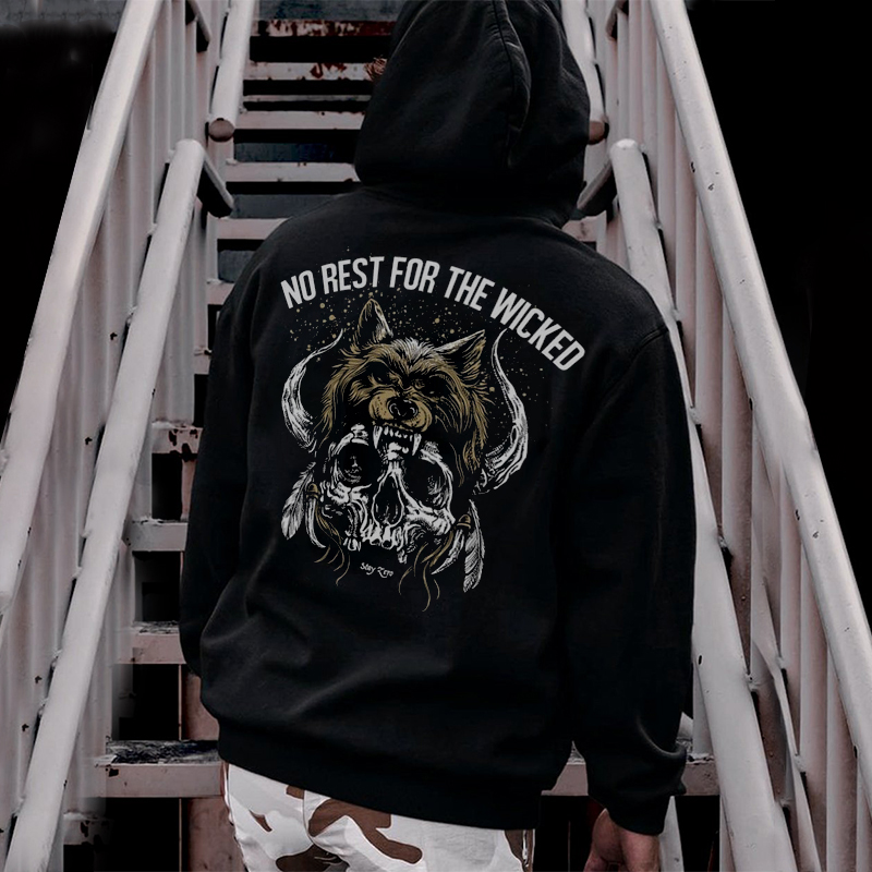  No Rest For The Wicked Printed Men's Hoodie-Ranbybox