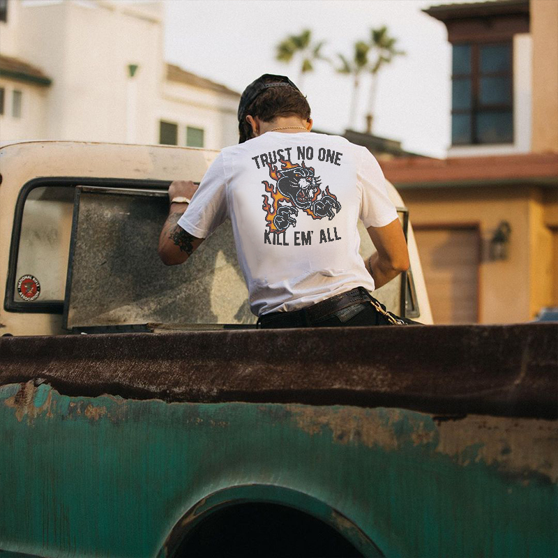  Trust No One Kill En' All Printed Casual Men's Short-Sleeved T-shirt-Ranbybox