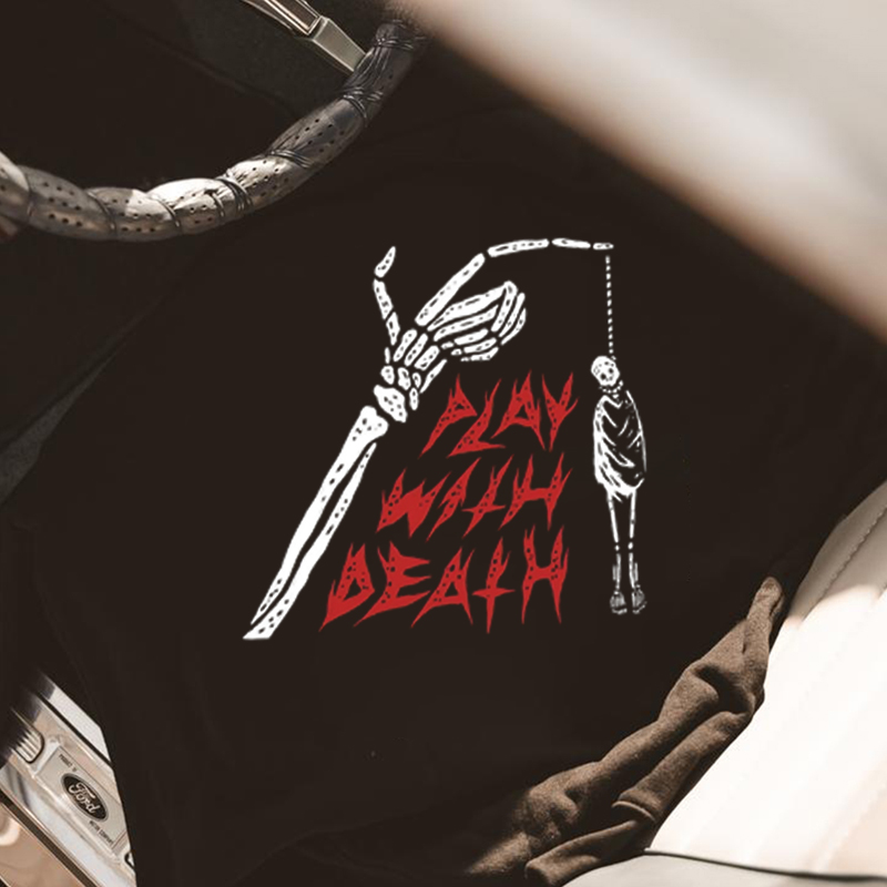  Letter Skeleton Printed Men's Casual Hoodie-Ranbybox