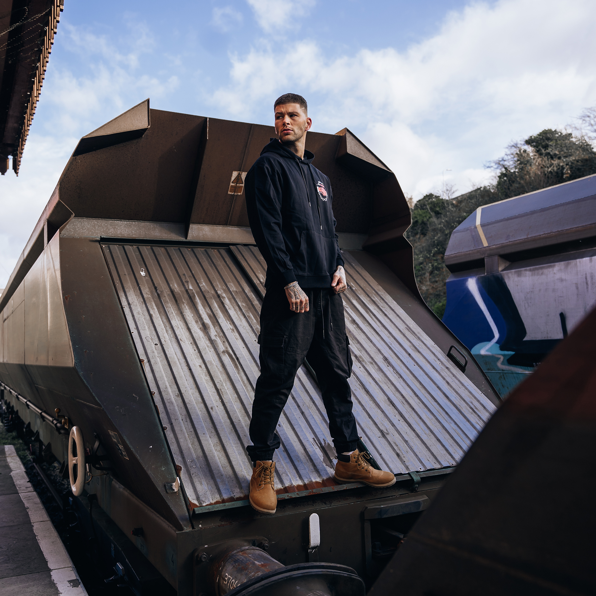  Down With My Demons Handshake Printed Fashion Hoodie-Ranbybox