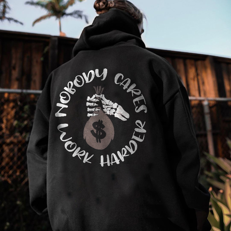  Money Bag Letter Printed Men's Casual Loose Hoodie-Ranbybox