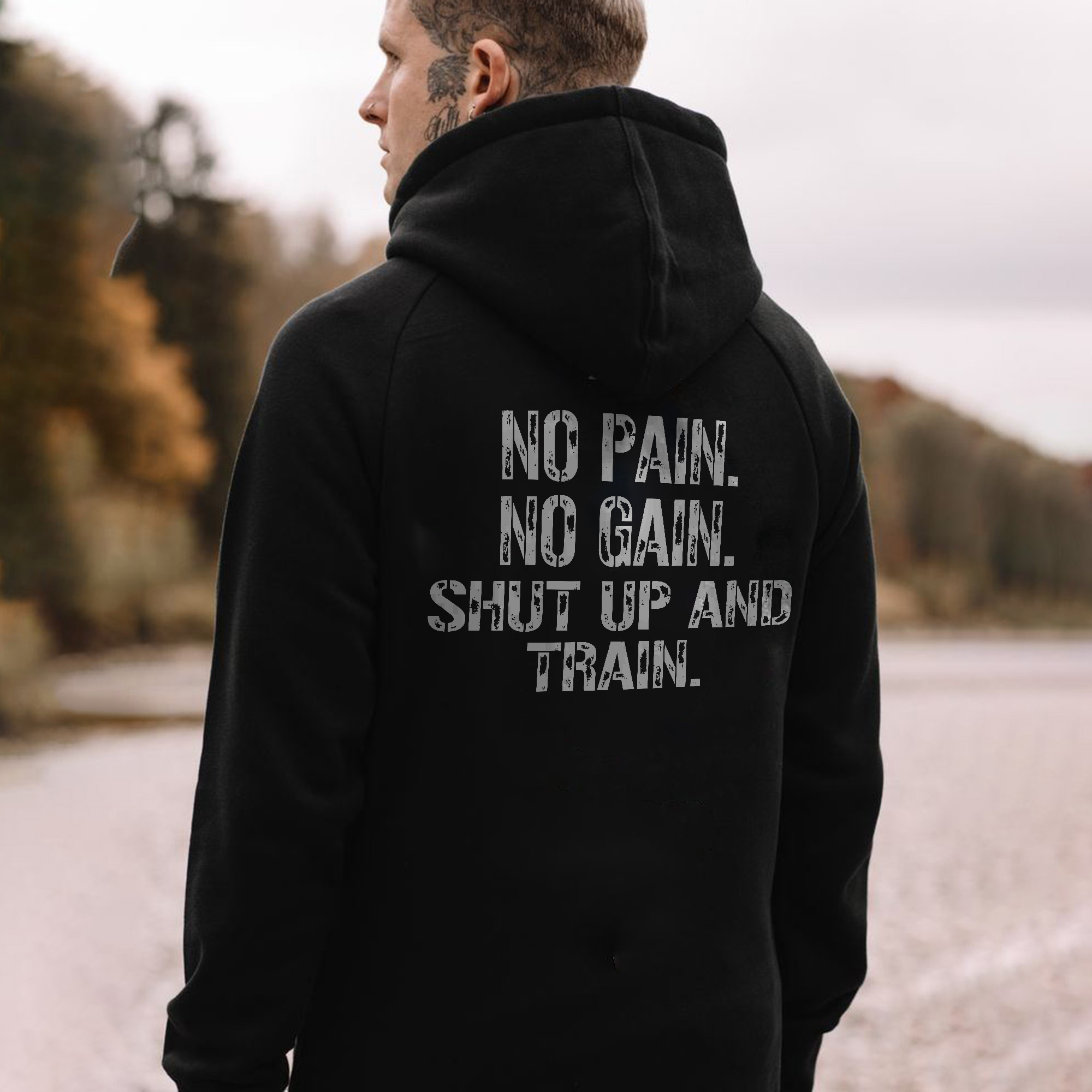  No Pain No Gain Shut Up And Train Men's Hoodie-Ranbybox