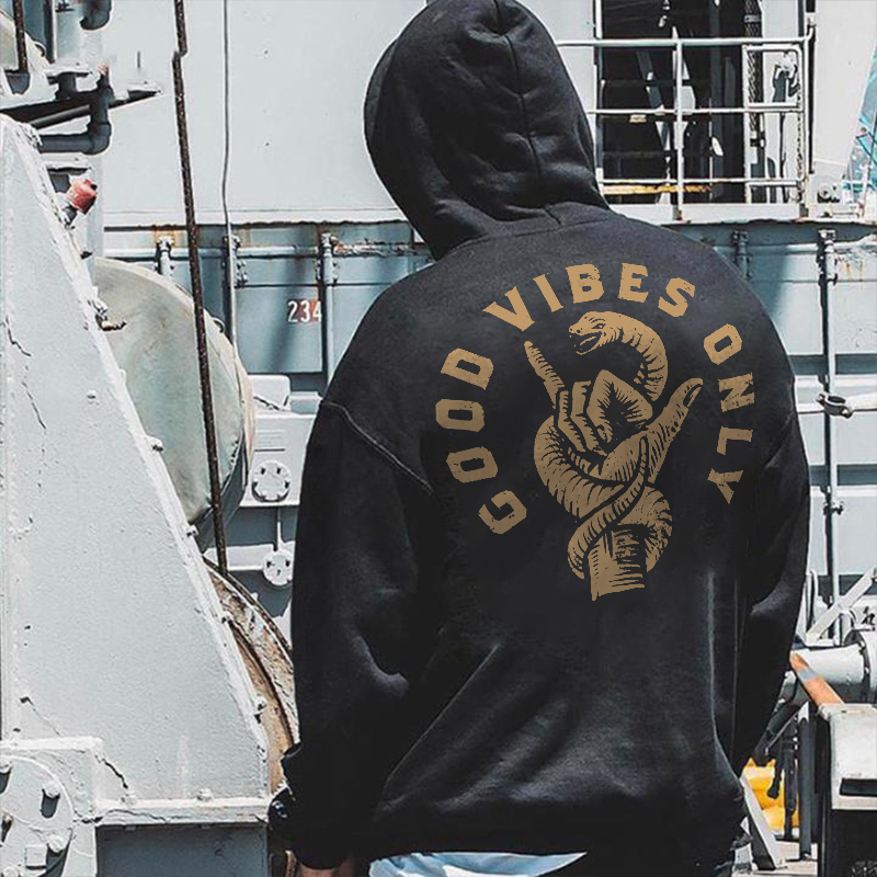  Good Vibes Only Printed Men's Hoodie-Ranbybox