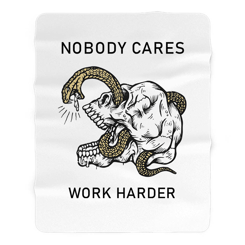  Skull Nobody Cares Work Harder Printed Blanket-Ranbybox