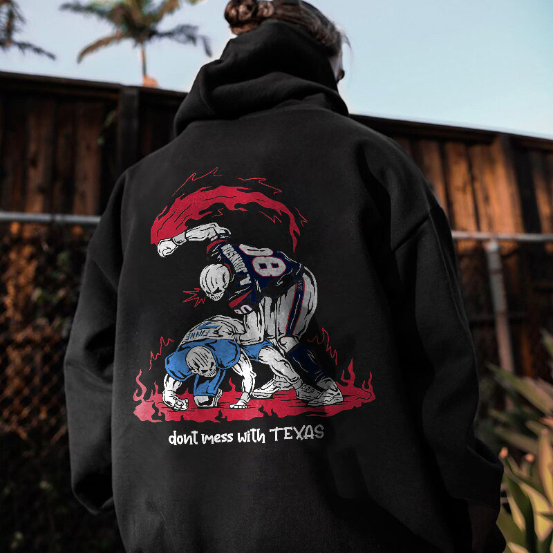 Fashion Don't Mess Witch Texas Skeletons On The Field Hoodie-Ranbybox