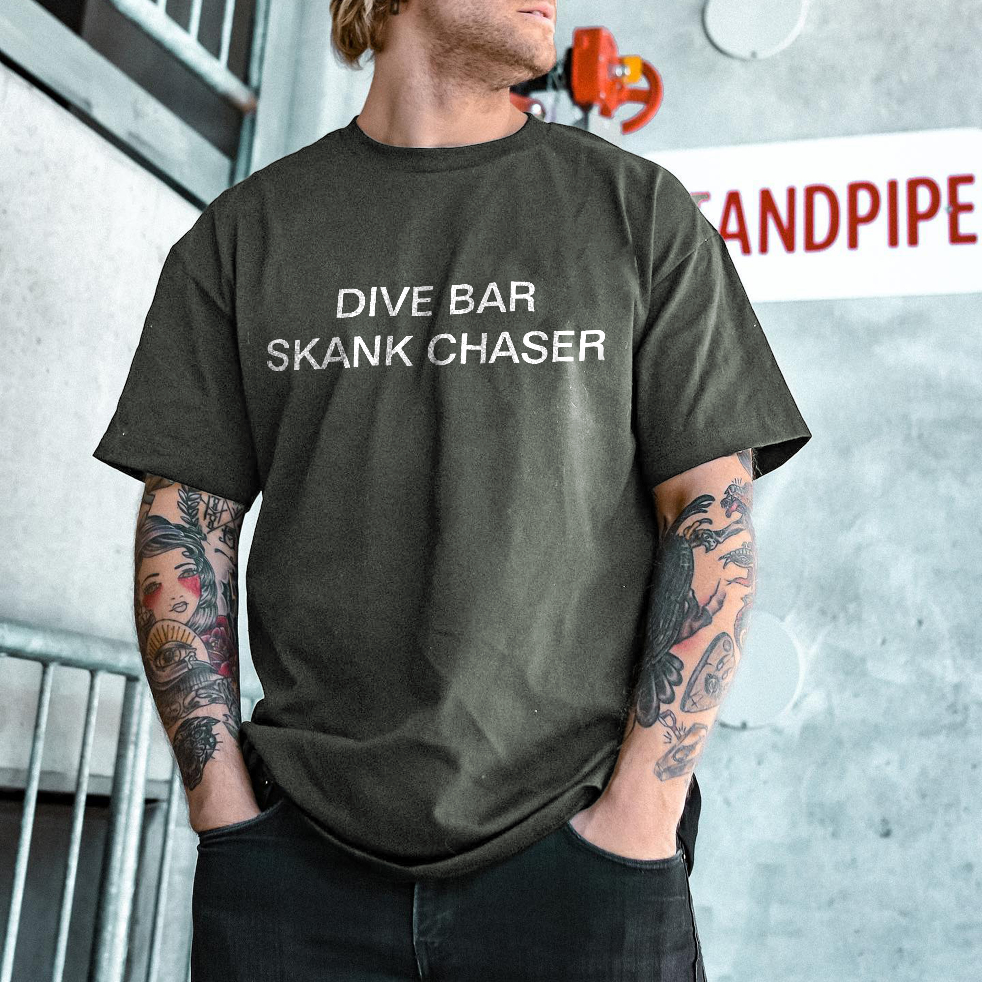 Dive Bar Skank Chaser Printed Men's T-shirt-Ranbybox