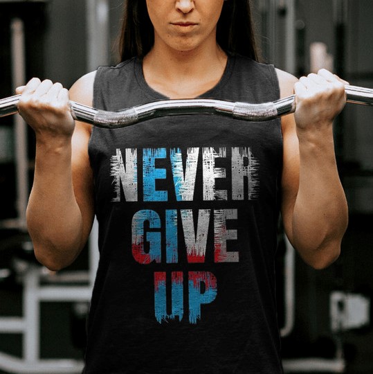 NEVER GIVE UP  Printed Women's Vest