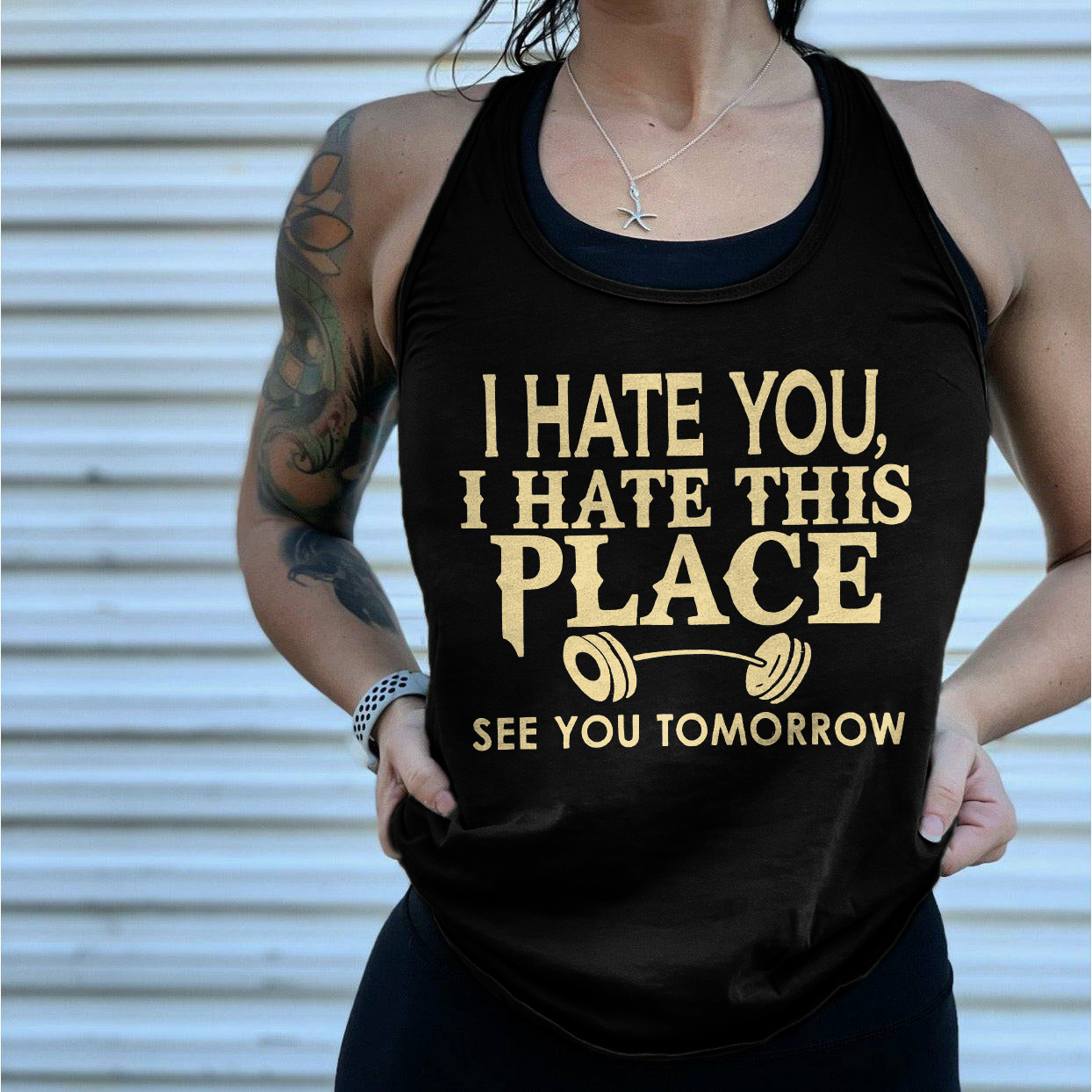 I Hate You, I Hate This Place Printed Women's Tank Top