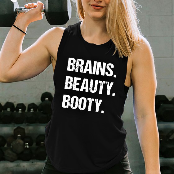 Brains Beauty Booty Printed Women's Vest