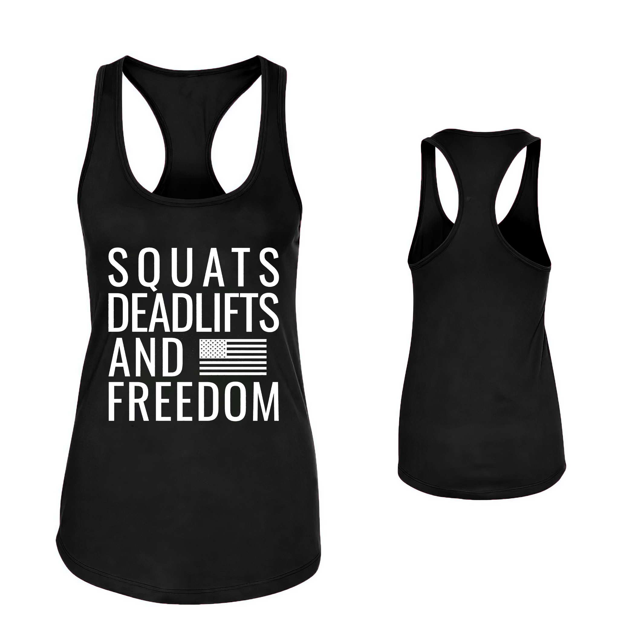 Squats Deadlifts And Freedom Printed Women's Tank Top