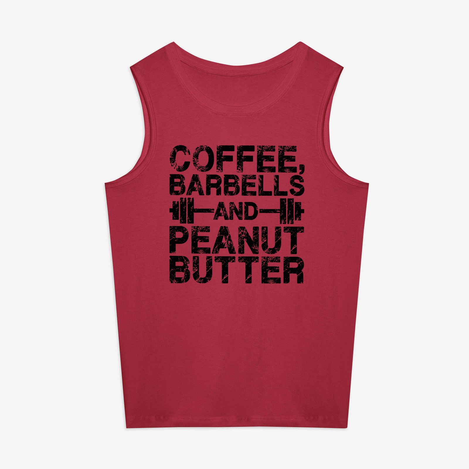 Coffee, Barbells And Peanut Butter Printed Women's Vest-traneing