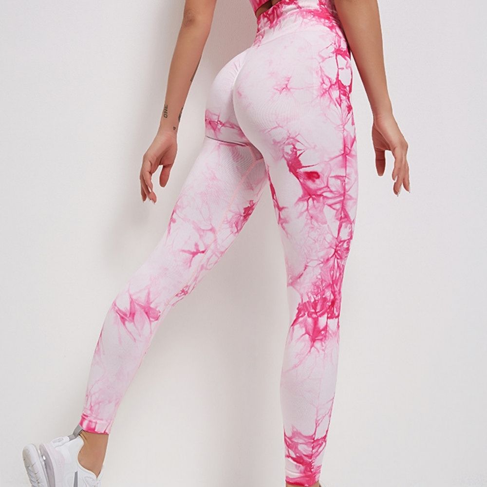Womens Tie Dye Fitness Gym Pants-traneing