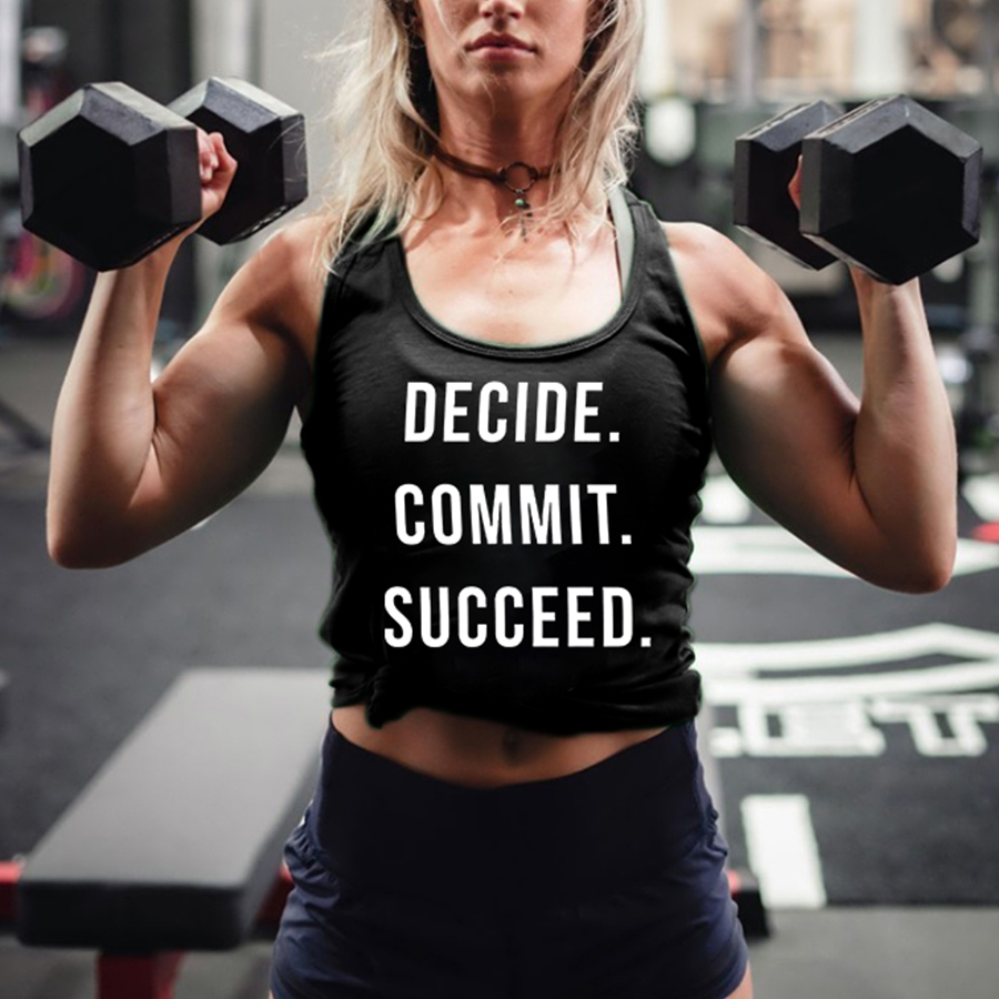 Decide Commit Succeed Printed Women's Tank Top