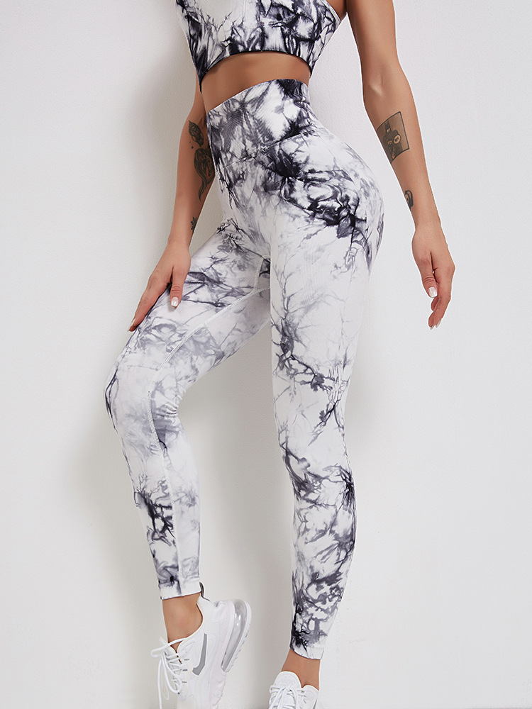 Womens Tie Dye Fitness Gym Pants-traneing