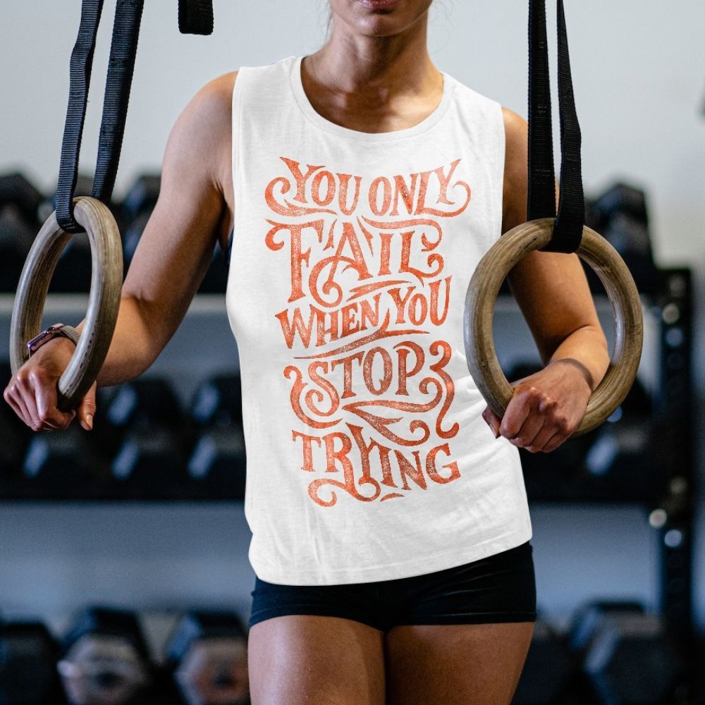 You Only Fail When You Stop Trying Printed Women's Vest