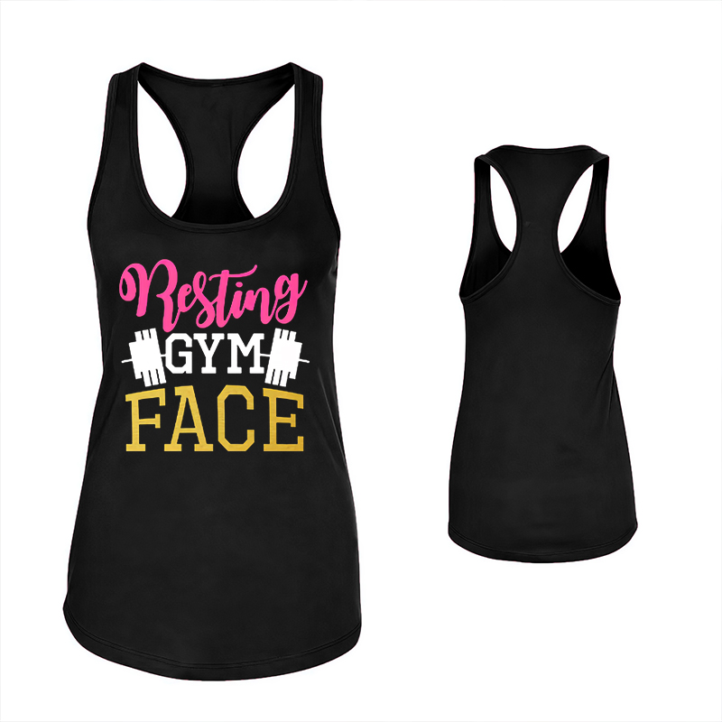 Resting Gym Face Print Women's Tank Top