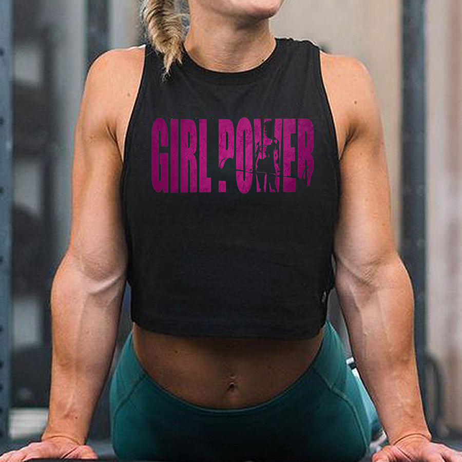 Girl Power Printed Women's Crop Top