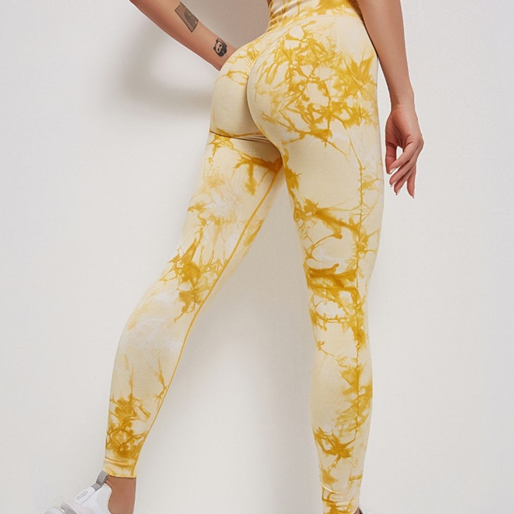 Womens Tie Dye Fitness Gym Pants-traneing