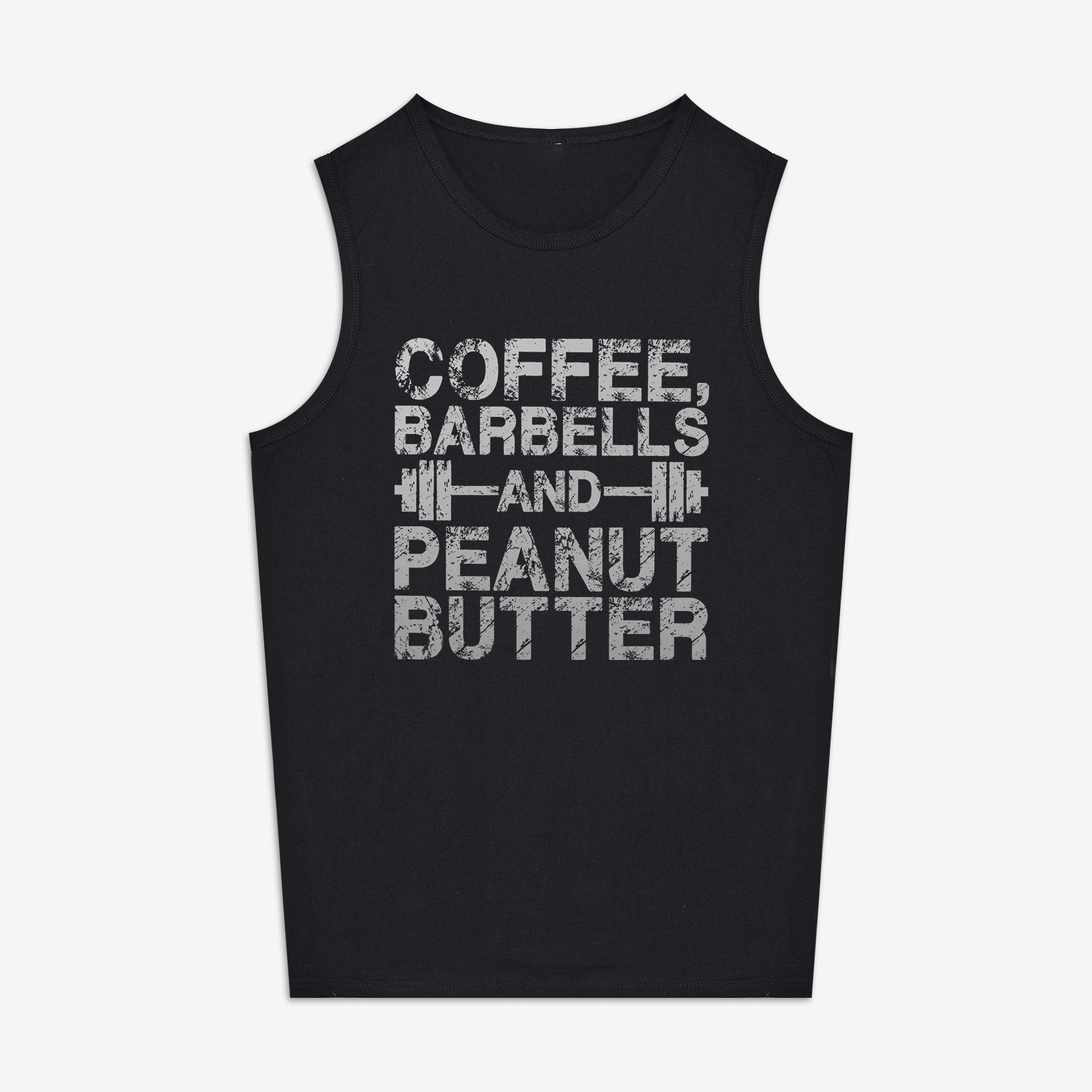 Coffee, Barbells And Peanut Butter Printed Women's Vest-traneing