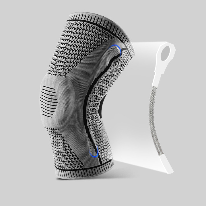 Silicone Spring Breathable Knitted Sports Knee Pads-traneing