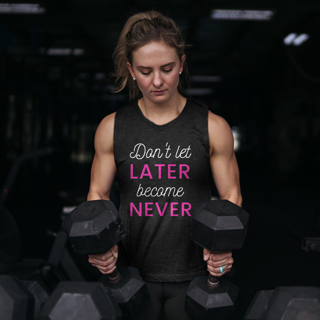 Don't Let Later Become Never Printed Women's Vest