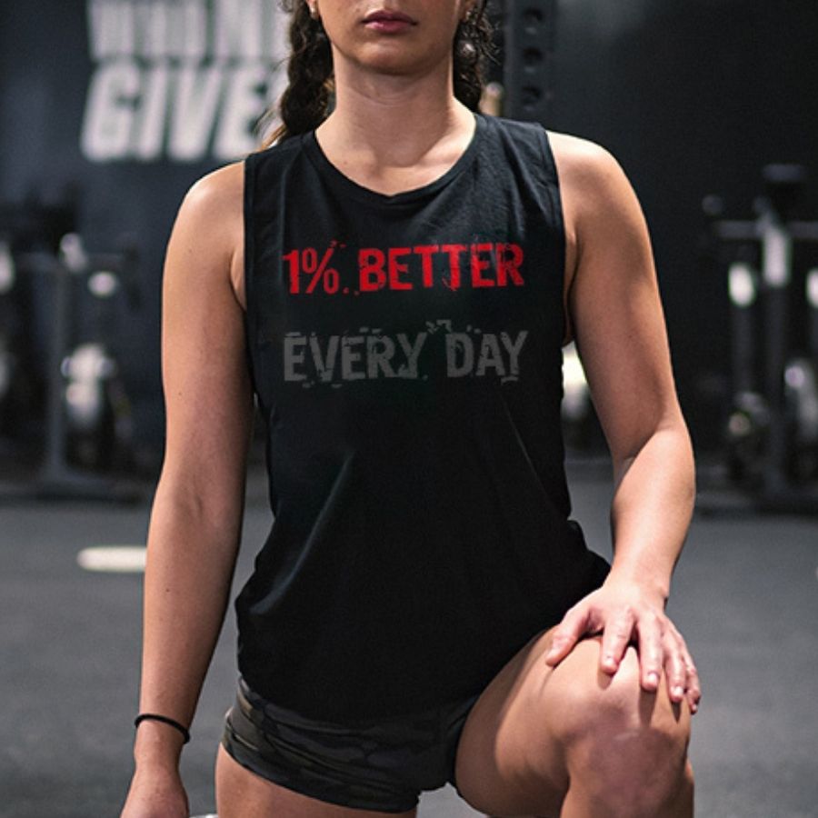 1% Better Every Day Printed Women's Vest