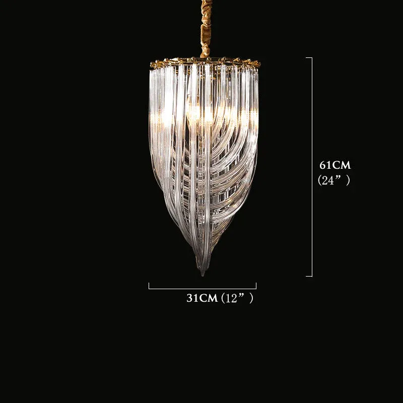 Ring Glass Pendant Light H 16" 24"