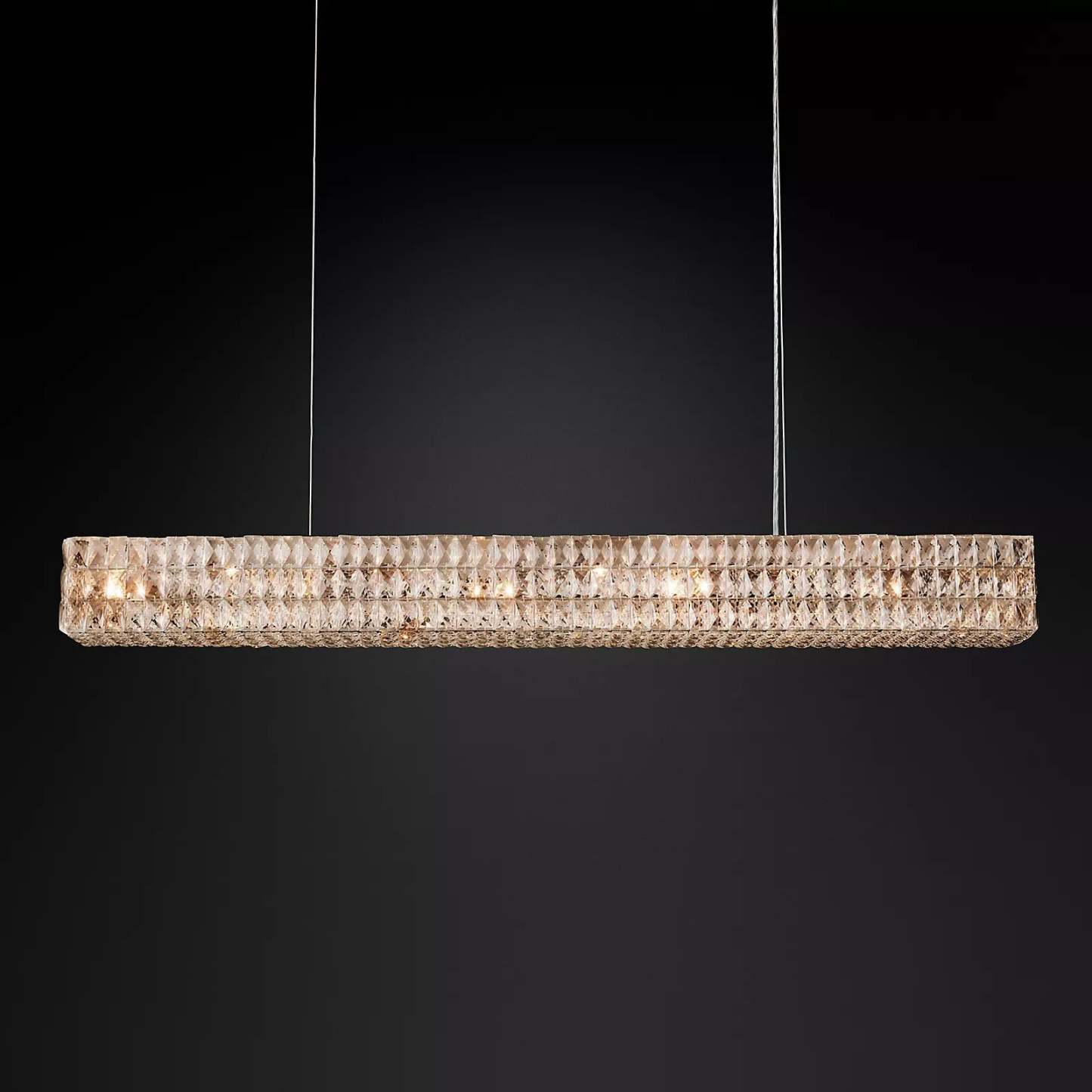 Crystal Glass Spiridone Linear Chandelier 49" 61"