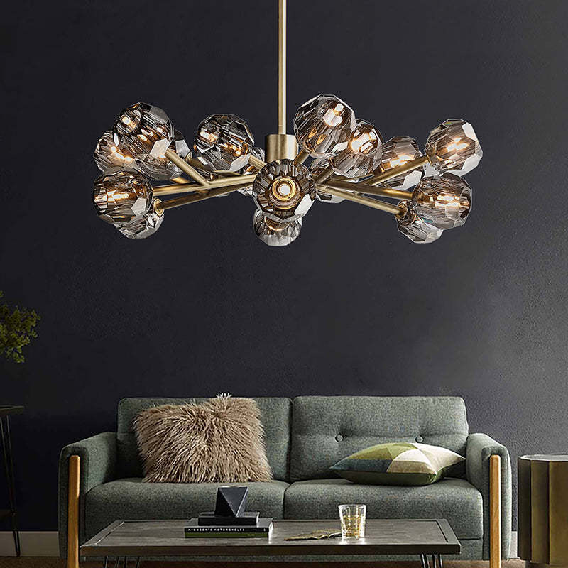 Bouble De Crystal Round Chandelier 36"
