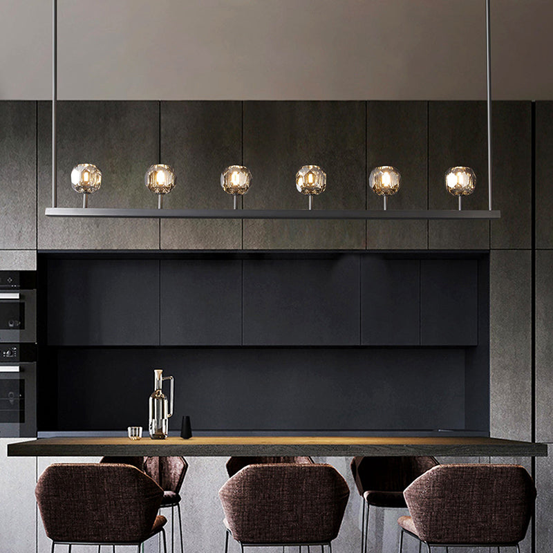 Bouble De Crystal Linear Chandelier 60"
