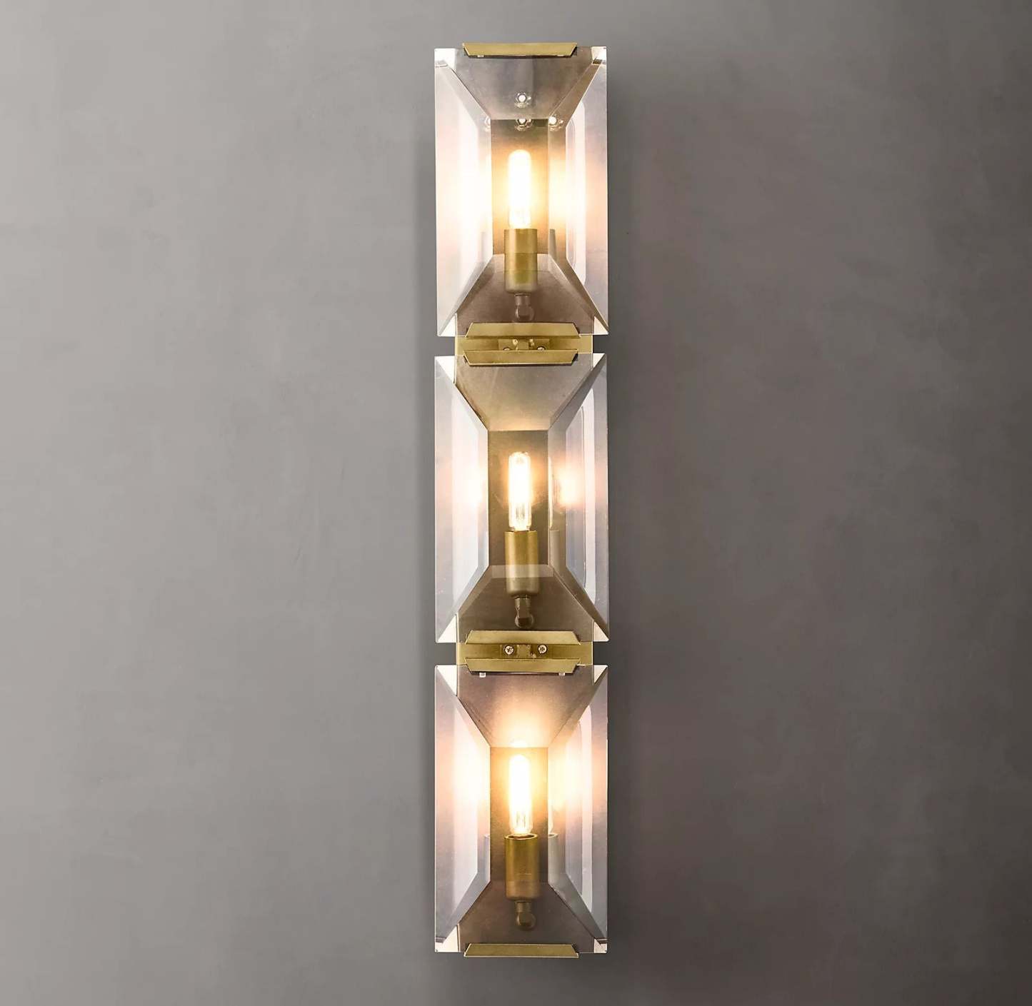 Harlow Faceted Crystal Triple Wall Sconce