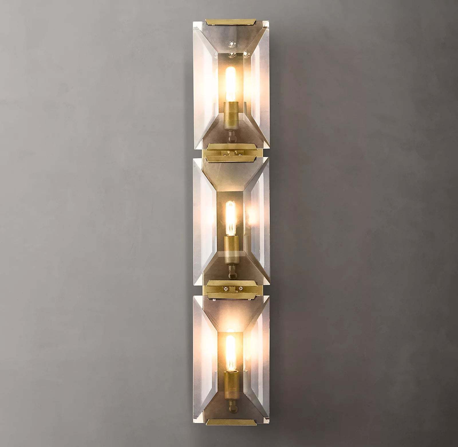 Harlow Faceted Crystal Triple Wall Sconce