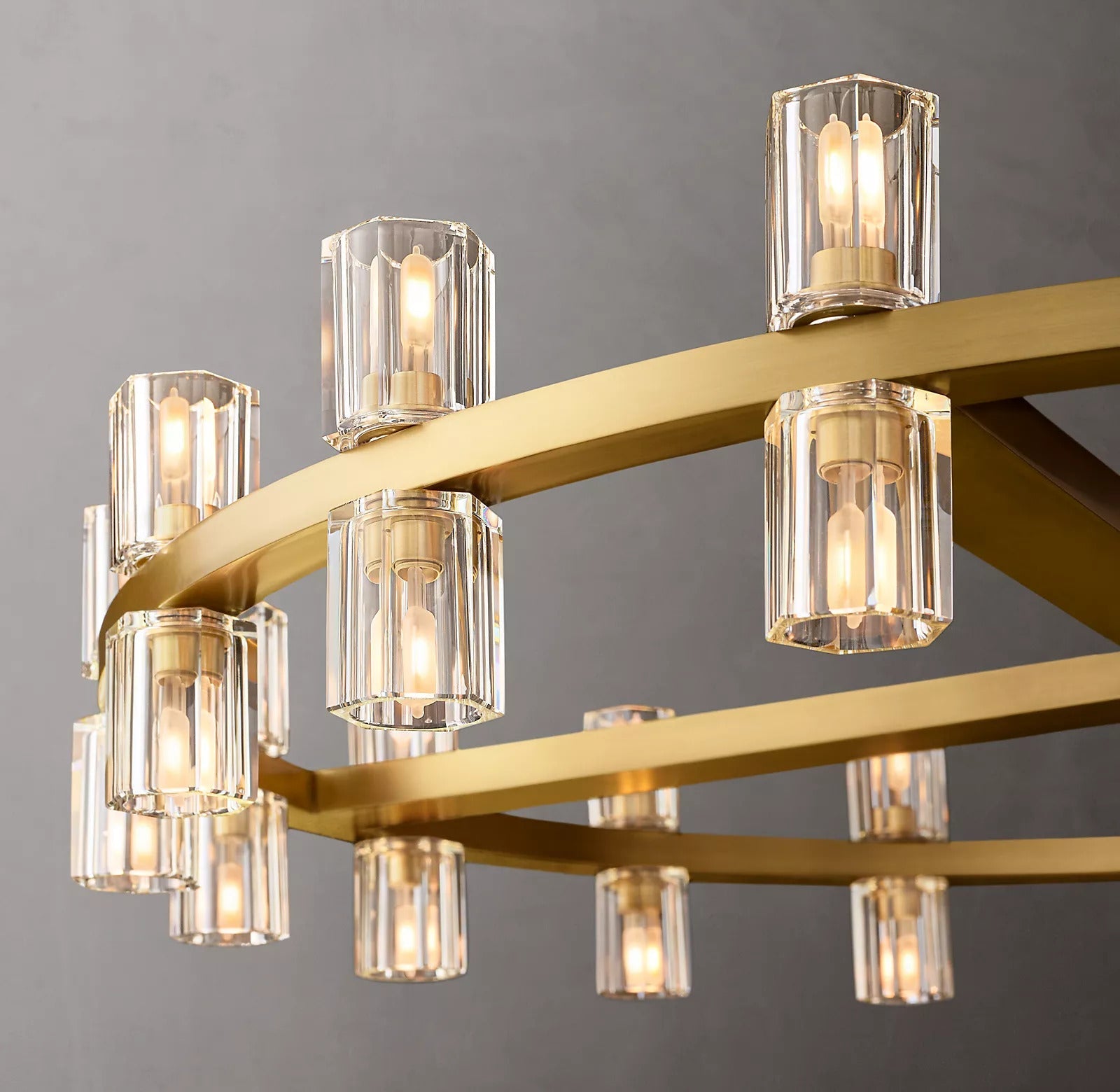 Arcardes  Led Round Chandelier For Crystal Cup 36"